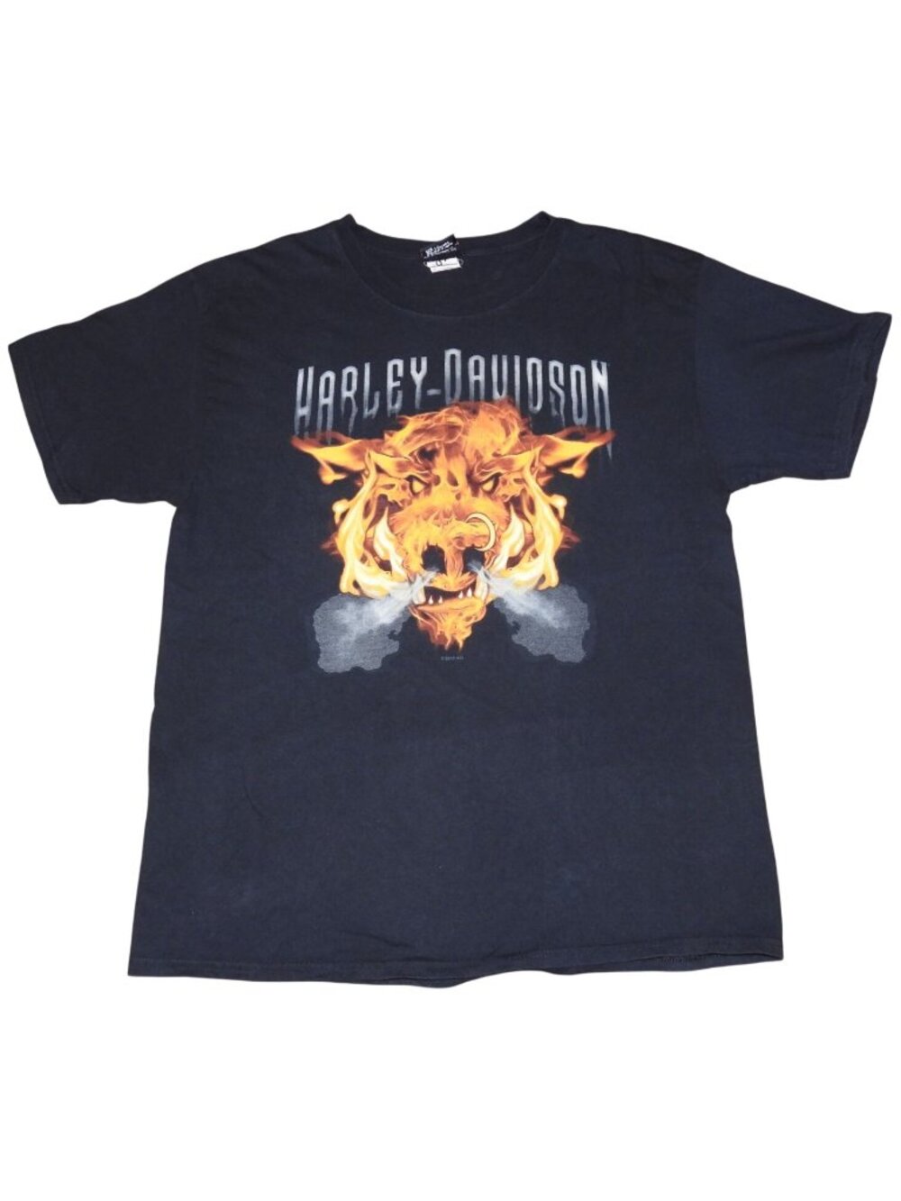 2013 Harley-Davidson Motorcycles Flame Hog Destination Tacoma WA T-Shirt Large